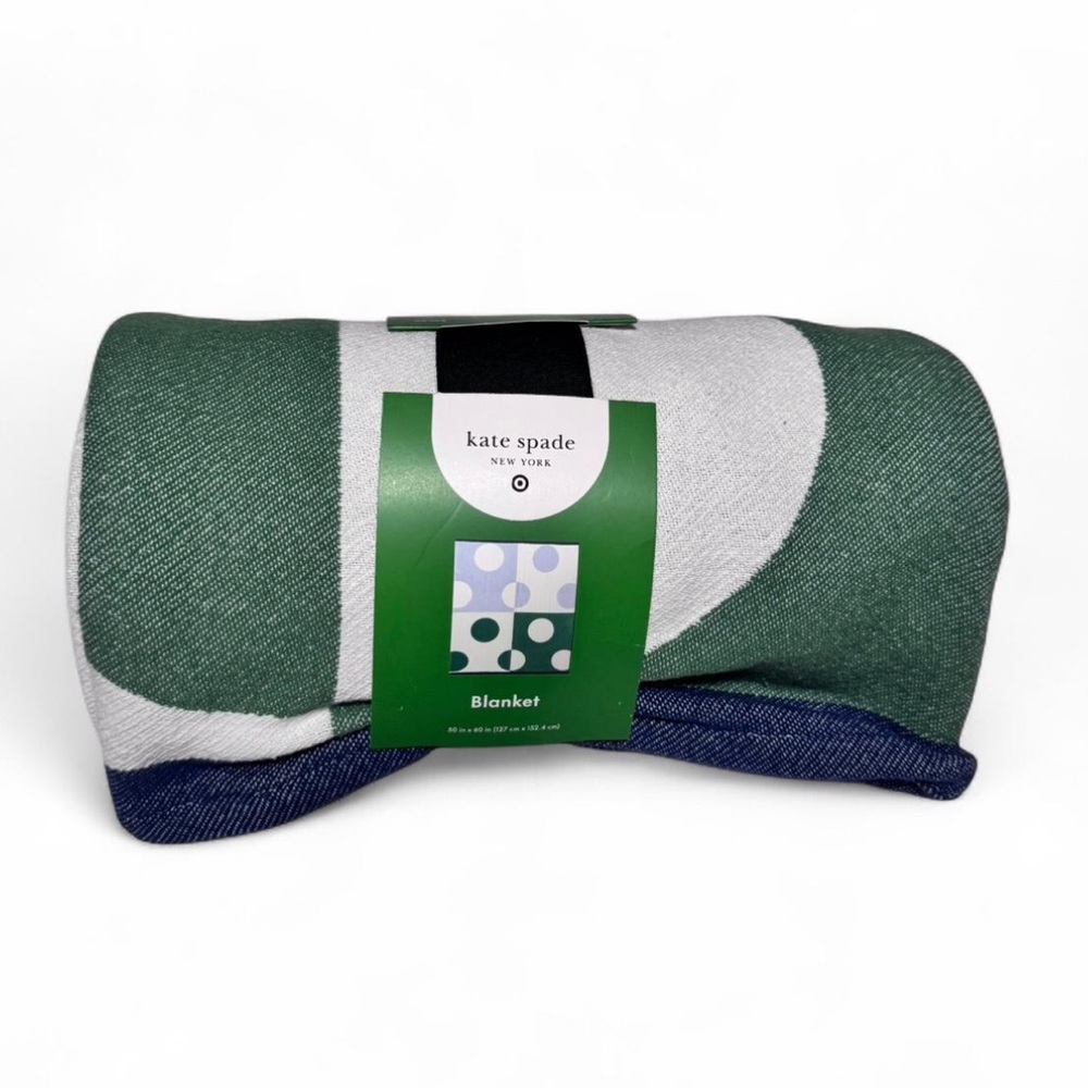 Kate Spade Green and White Blanket